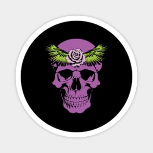 skull wings rose Magnet